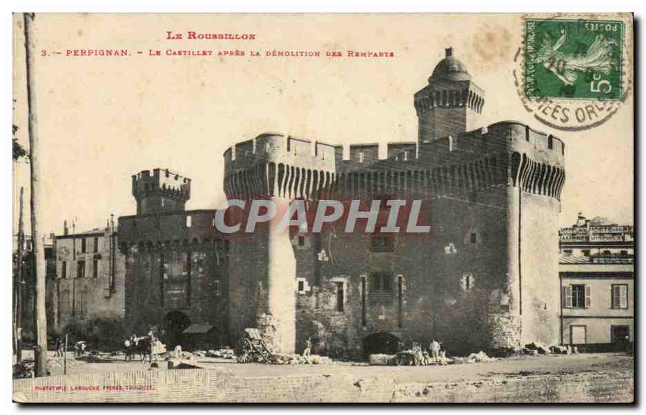 CPA Perpignan Le Castillet apres la demolition des remparts