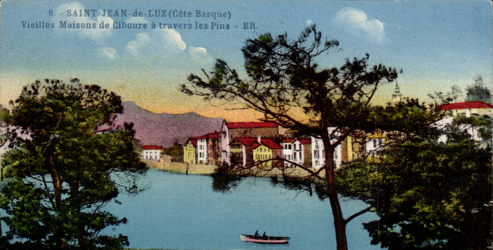 Saint-Jean-de-Luz (Côte Basque) — Old Houses of Gibouret through the Pines — BR.