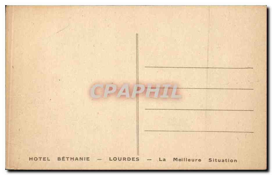 CPA Lourdes Hotel Bethanie — Verso