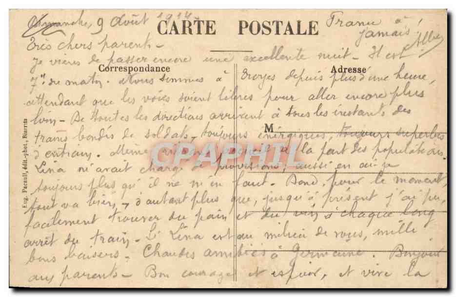 Biarritz - La Roche du Basta — Éditeur Eng. Pecanly, n°5 — Rückseite