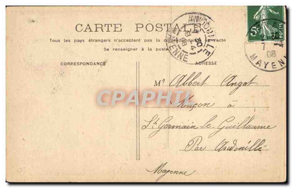 Pensez à Vous — Bonne et heureuse fête — V. A. — République Française — Verso