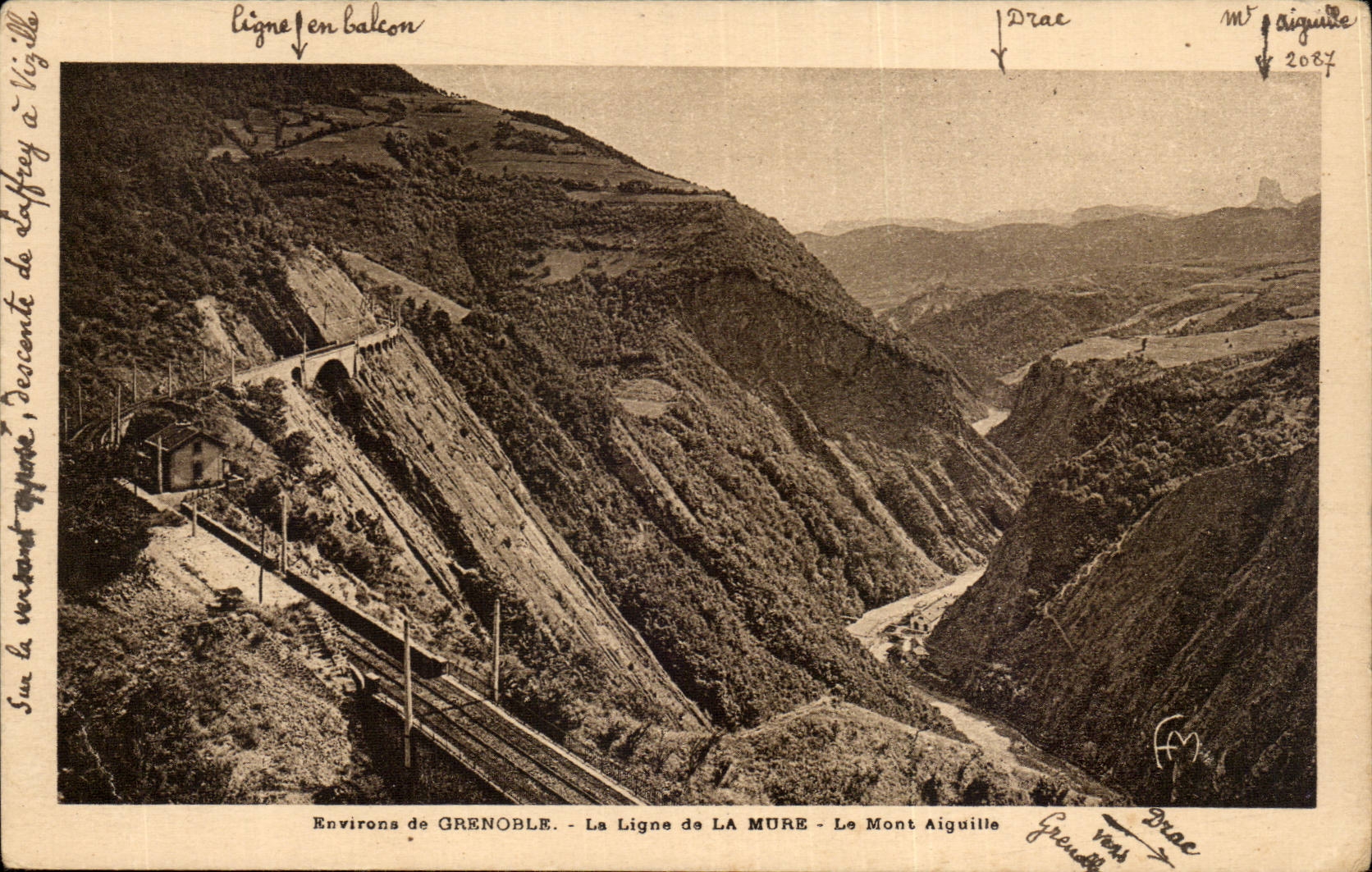 Environs de GRENOBLE — La Ligne de LA MURE — Le Mont Aiguille — Éditeur Drae, n° 2087