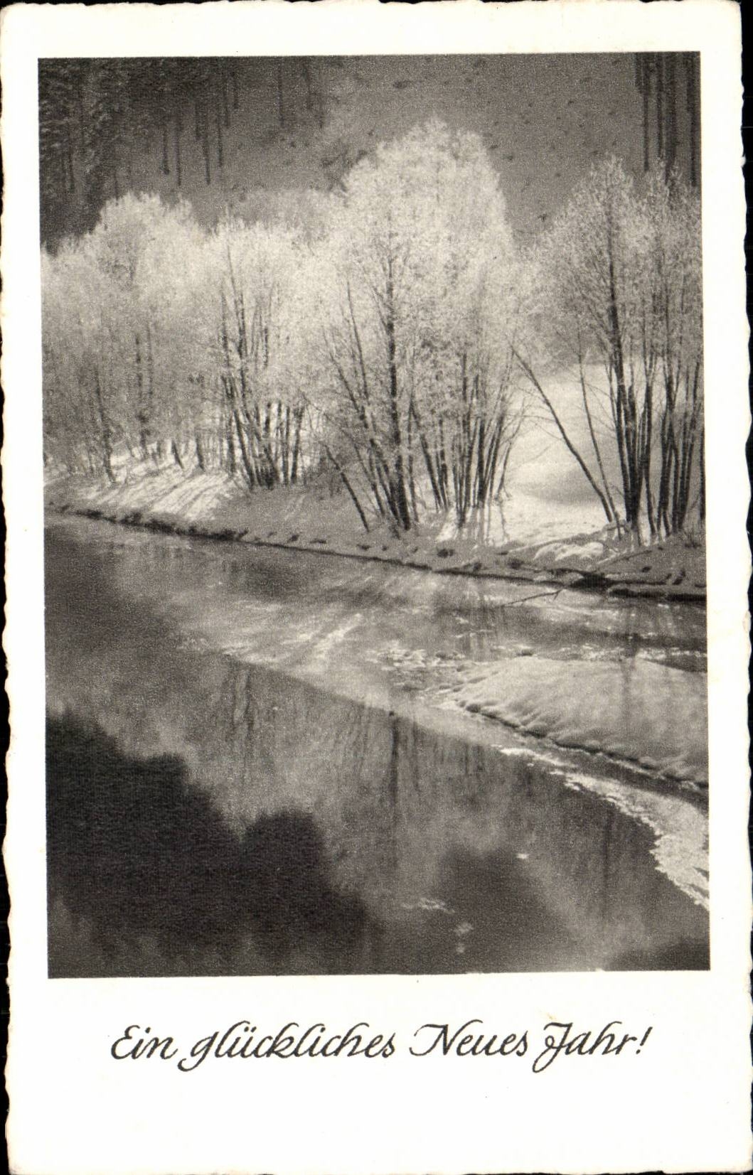 CPA Nouvel an Paysage sous la neige