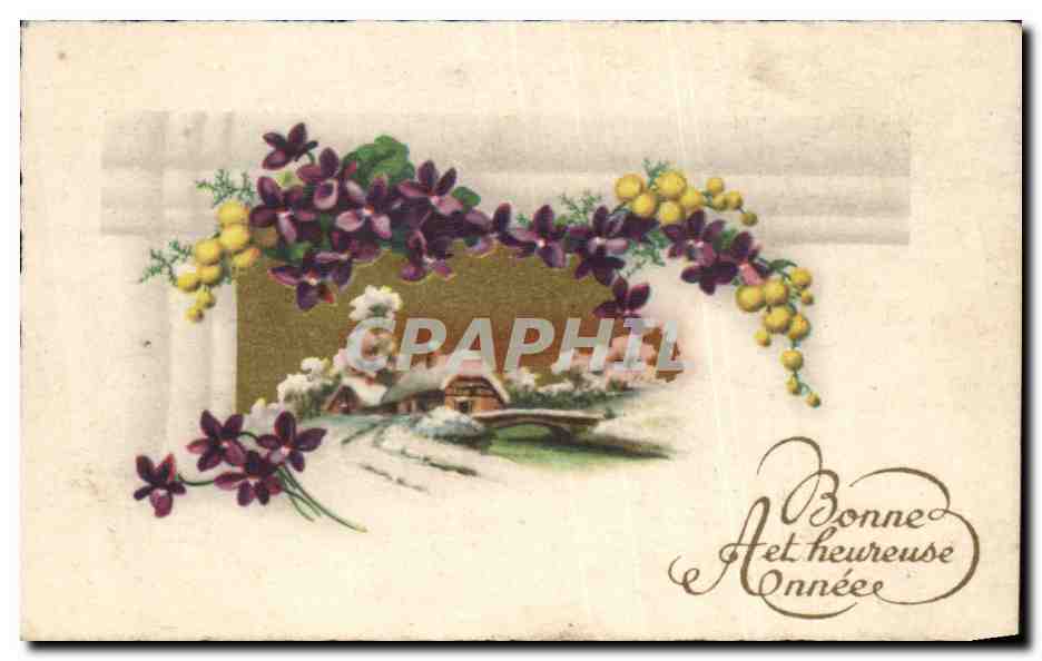 CPA Fantaisie Bonne annee Fleurs