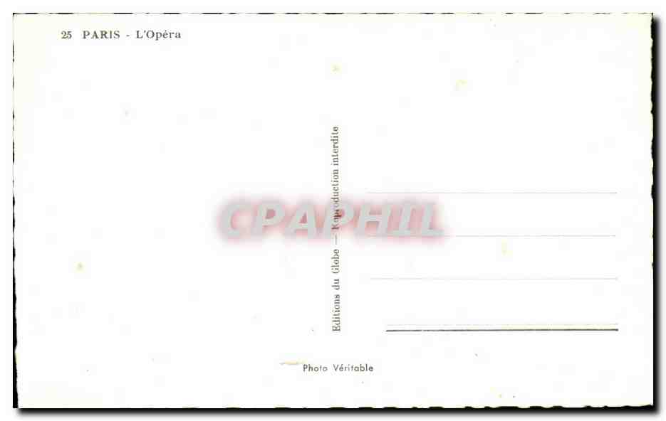 CPA Paris Opera (brillants au recto) — Rückseite