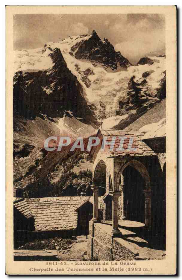 Chapelle des Terrasses et la Melje (3982 m.) — Environs de La Grave — CPAPHIL 5611-42