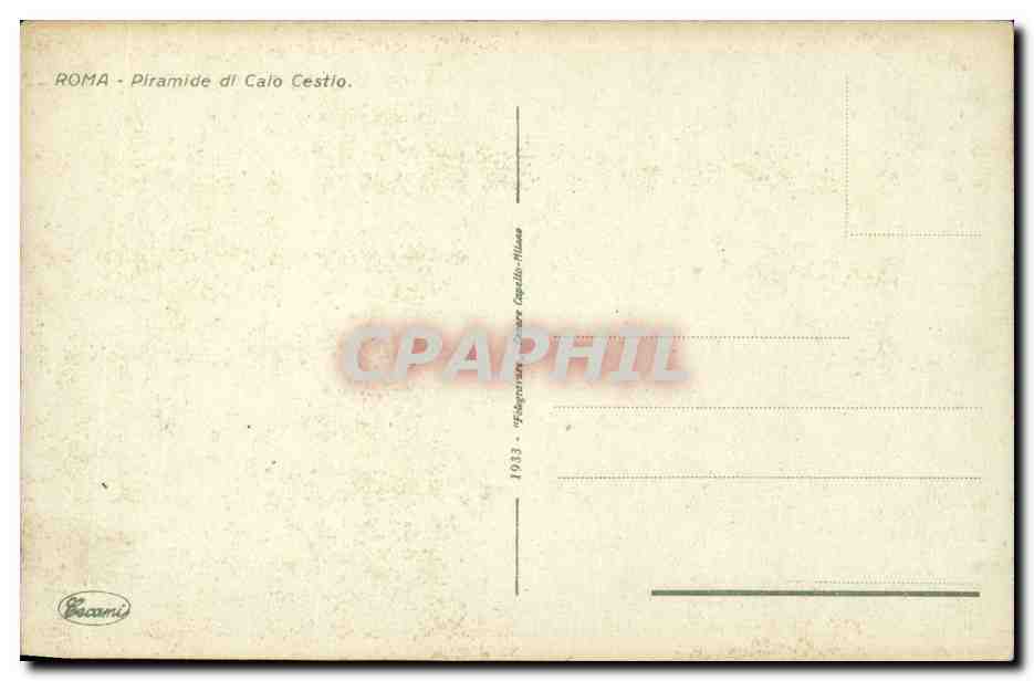 CPA Italie italia Roma Piramide di Caio Cestio — Rückseite