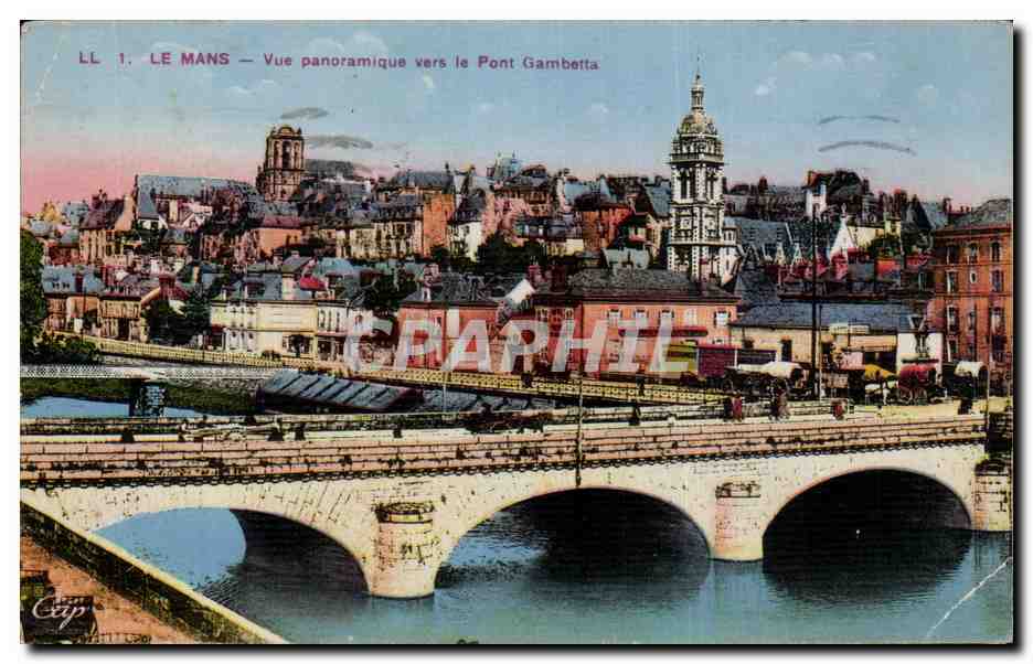 Le Mans — Vue panoramique vers le Pont Gambetta — LL 1