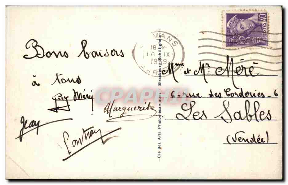 Le Mans — Vue panoramique vers le Pont Gambetta — LL 1 — Verso