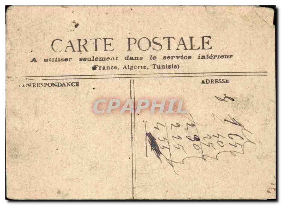 Antike Ansichtskarte Paris Museum — Rückseite