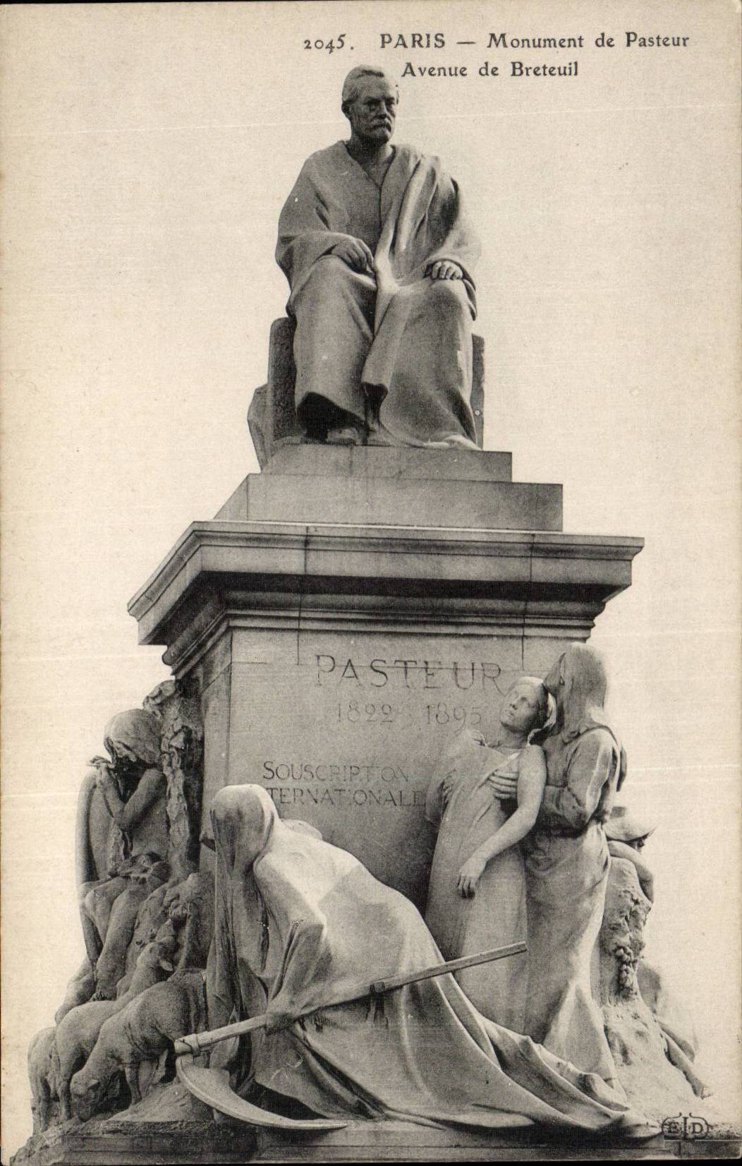CPA Paris Monument de Pasteur Avenue de Breteuil