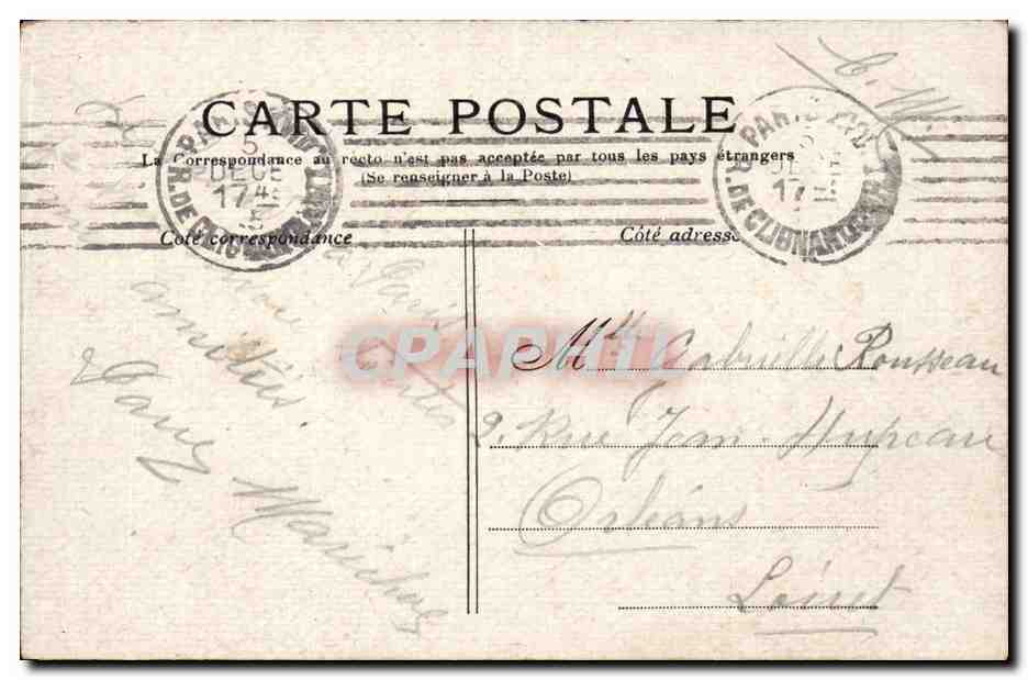 CPA Paris Le grand palais des Champs Elysees — Verso
