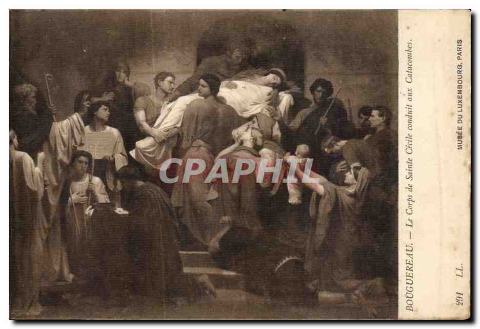 CPA Bouguereau Le corps de Sainte Cecile conduit aux Catacombes