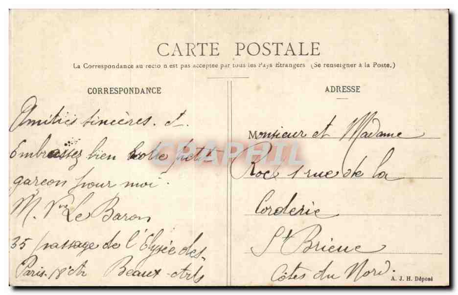 CPA Paris Basilique du Sacre Coeur de montmartre et savoyarde Cloche — Rückseite