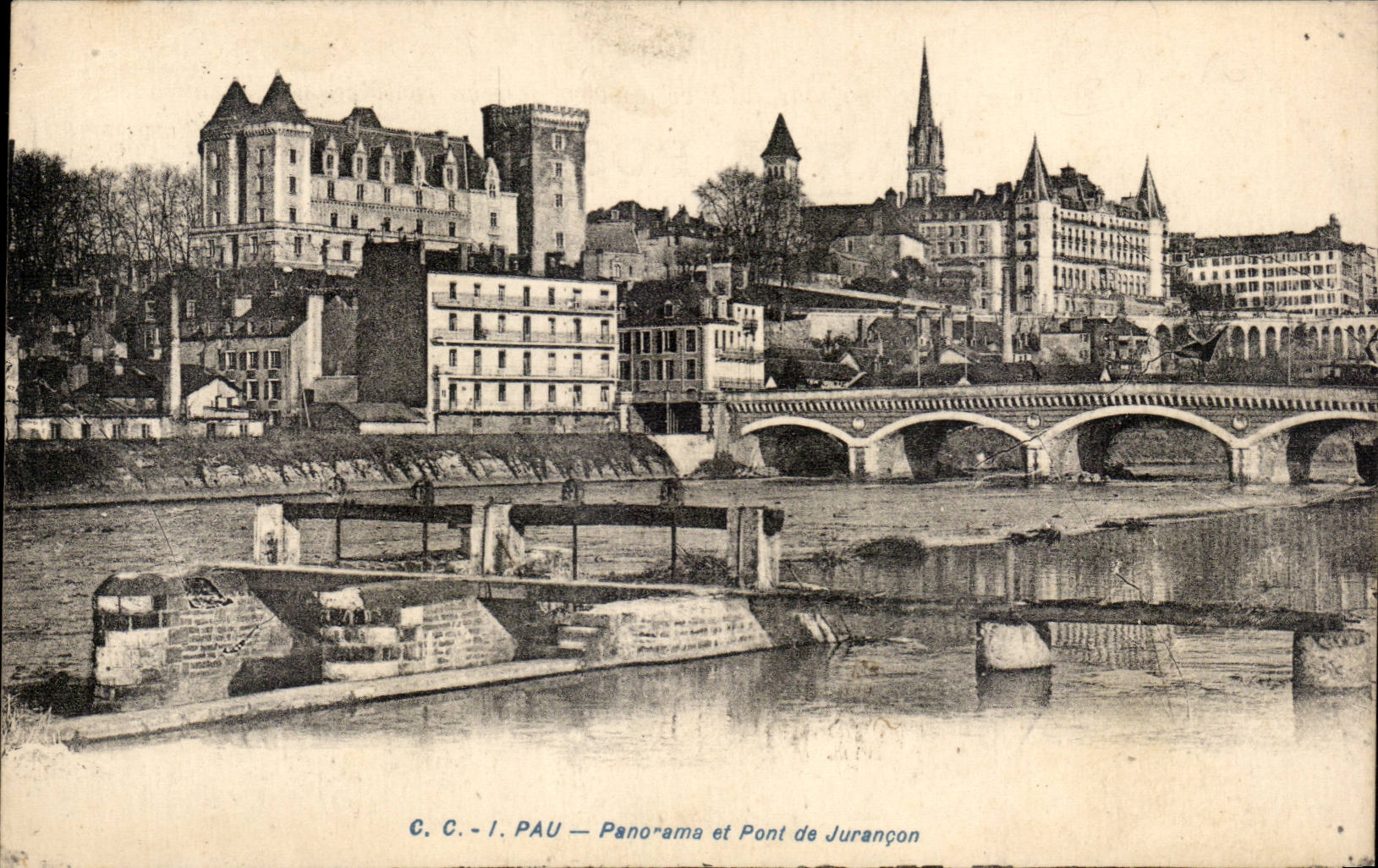 Pau CPA Panorama et pont du Jurancon