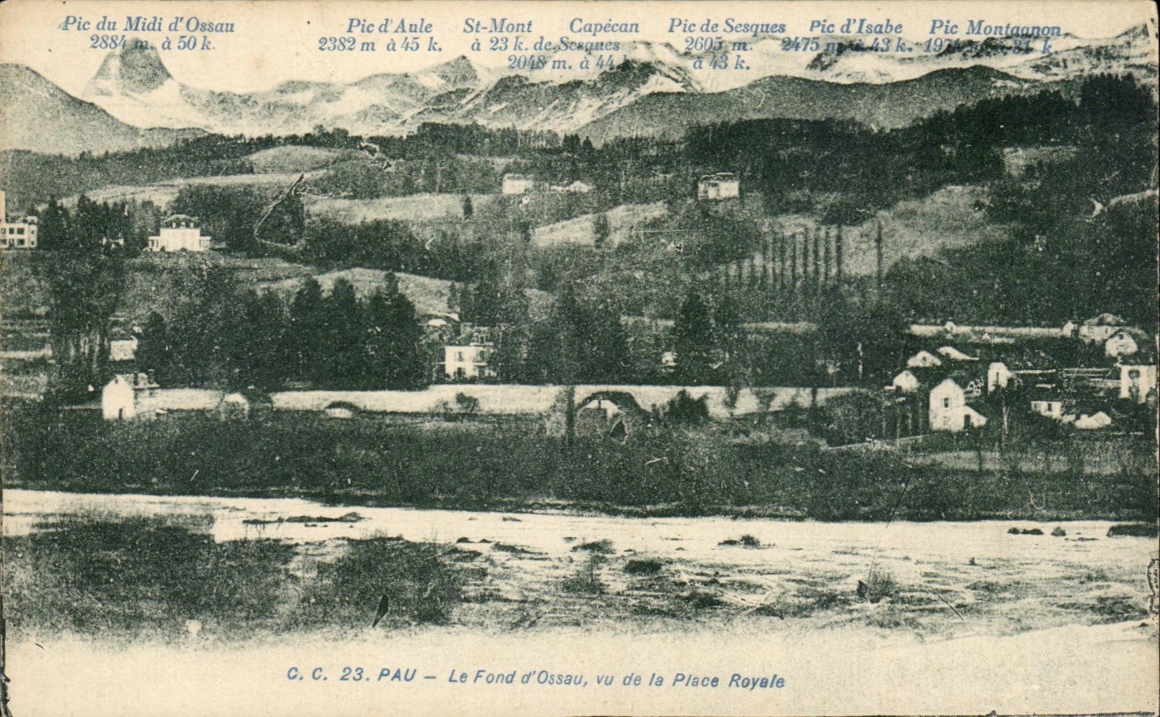 Le Fond d'Ossau, vu de la Place Royale — C.C. 23. PAU