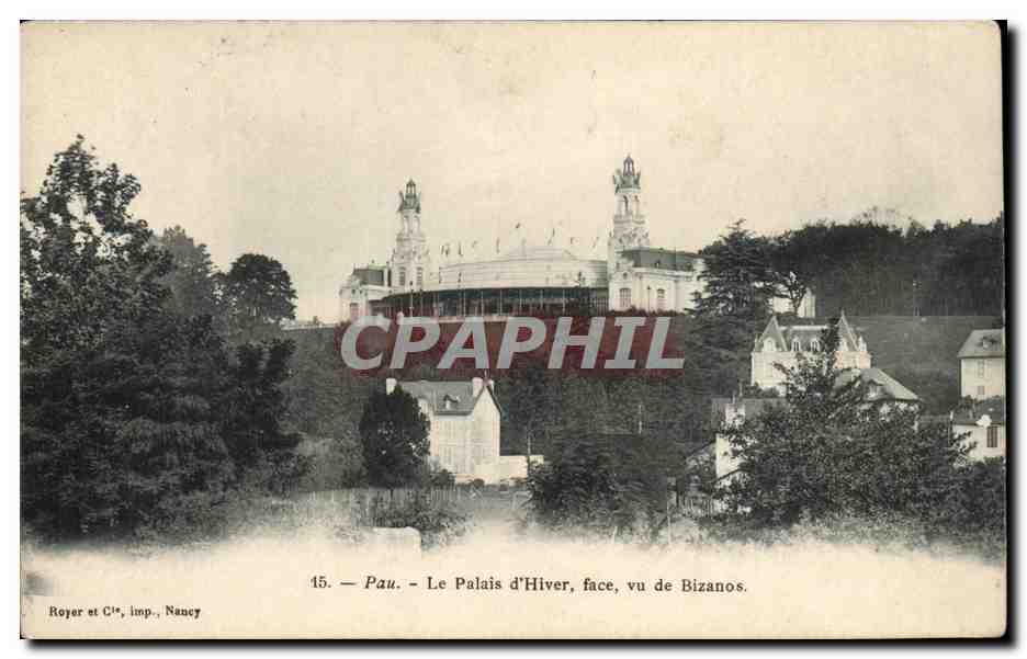 Pau - Le Palais d'Hiver, face vu de Bizanos — Royer et Cie, Nancy, n°15
