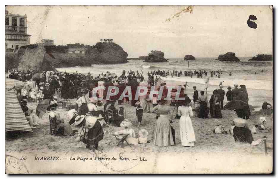 CPA Biarritz La plage a l'heure du bain