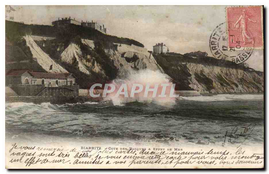 CPA Biarritz Cote des Basques et effet de mer