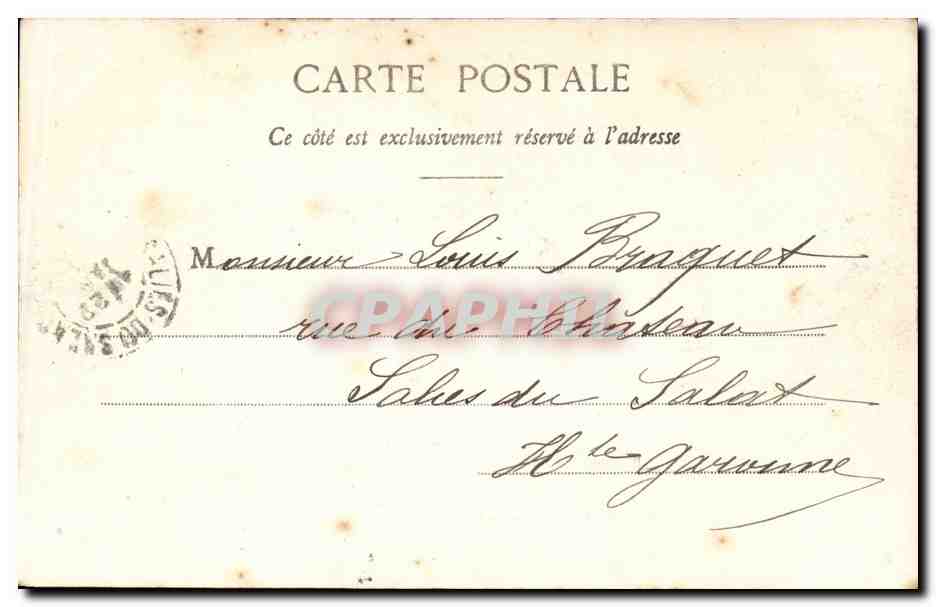 CPA Biarritz Cote des Basques et effet de mer — Rückseite