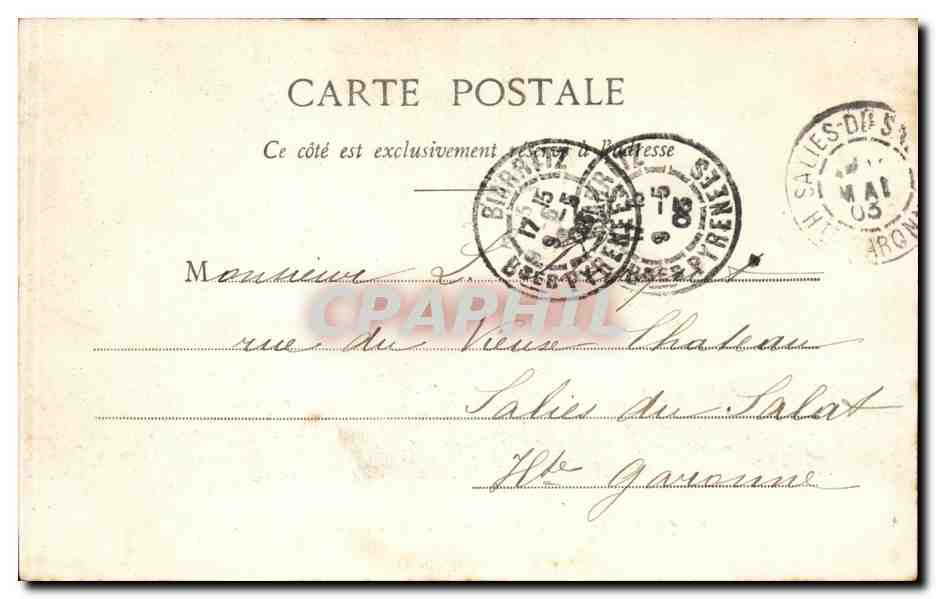 CPA Biarritz Le rocher de la vierge Vue prise de l'Atalaye — Verso