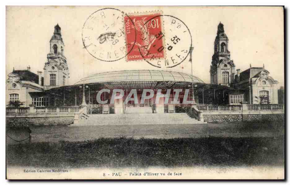 CPA Pau palais d'hiver vu de face