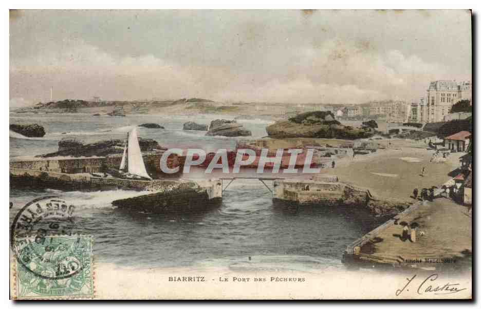 CPA Biarritz le pont des pecheurs