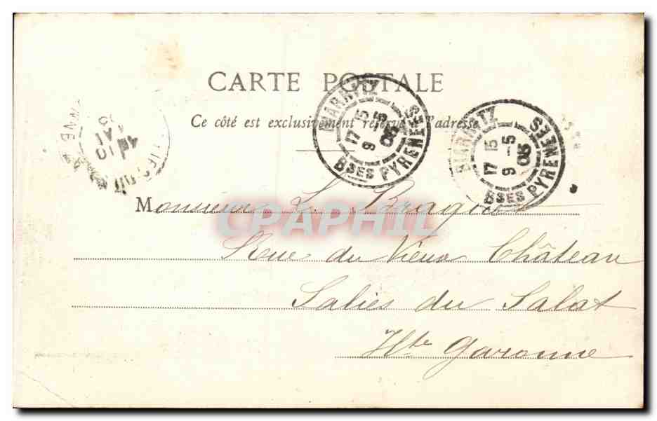 CPA Biarritz le pont des pecheurs — Rückseite