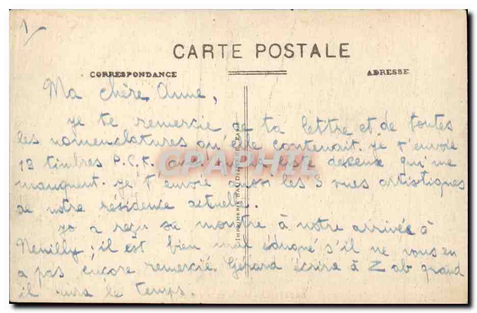 CPA Bagatelle Statue de la vierge  — Rückseite