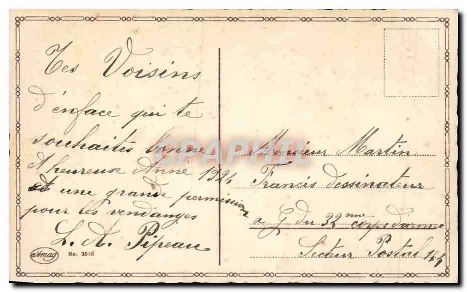 CPA Fantaisie Bonen annee — Rückseite