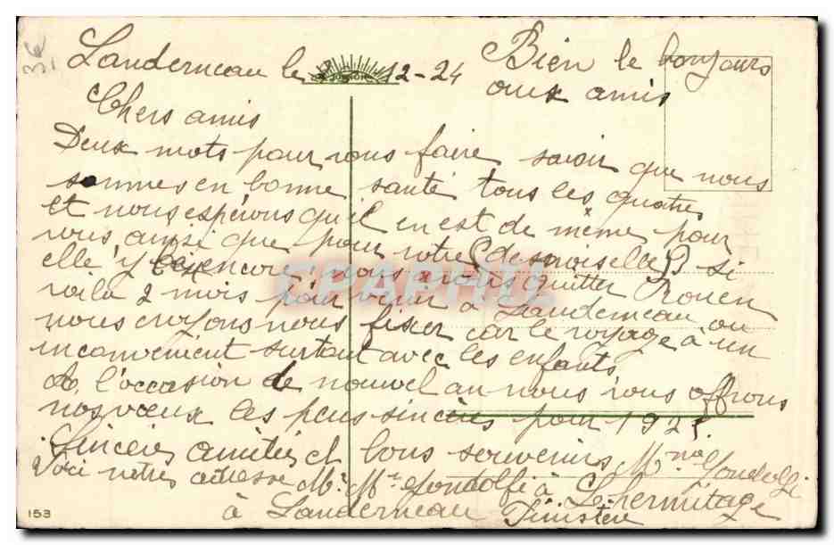 CPA Fantaisie Bonne annee — Rückseite