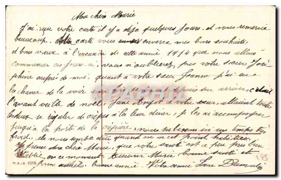 CPA Fantaisie Bonne annee Eglise et trefles — Verso