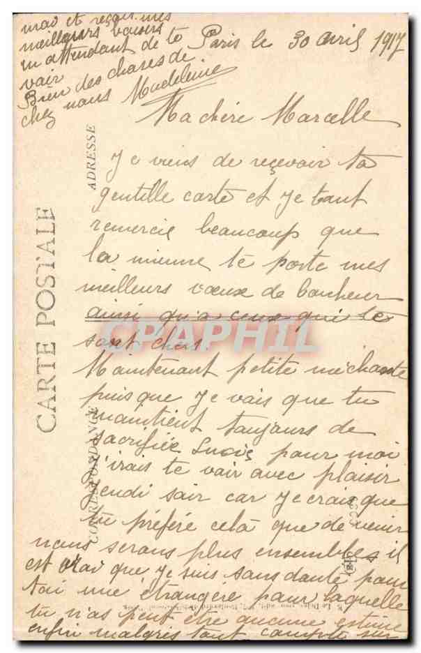 CPA Fantaisie Fleurs Santon — Verso