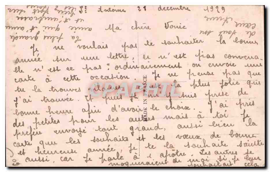 CPA Fantaisie Bonne annee — Rückseite