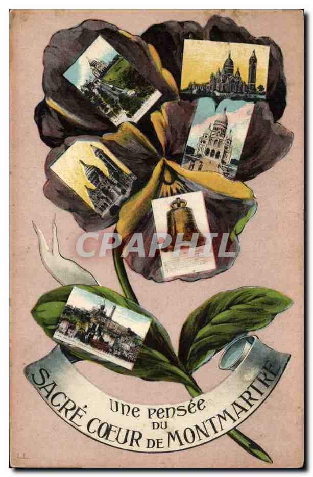 CPA Fantaisie Une pensee du Sacre Coeur de Montmartre Paris 