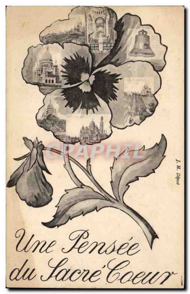 CPA Fantaisie Du Sacre Coeur de Montmartre Paris Fleur Trefle