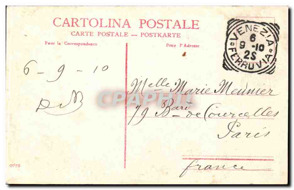 CPA Italie Italie Venezia Molo — Rückseite