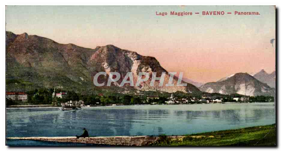 CPA Italie Italie Laggo Maggiore Baveno Panorama