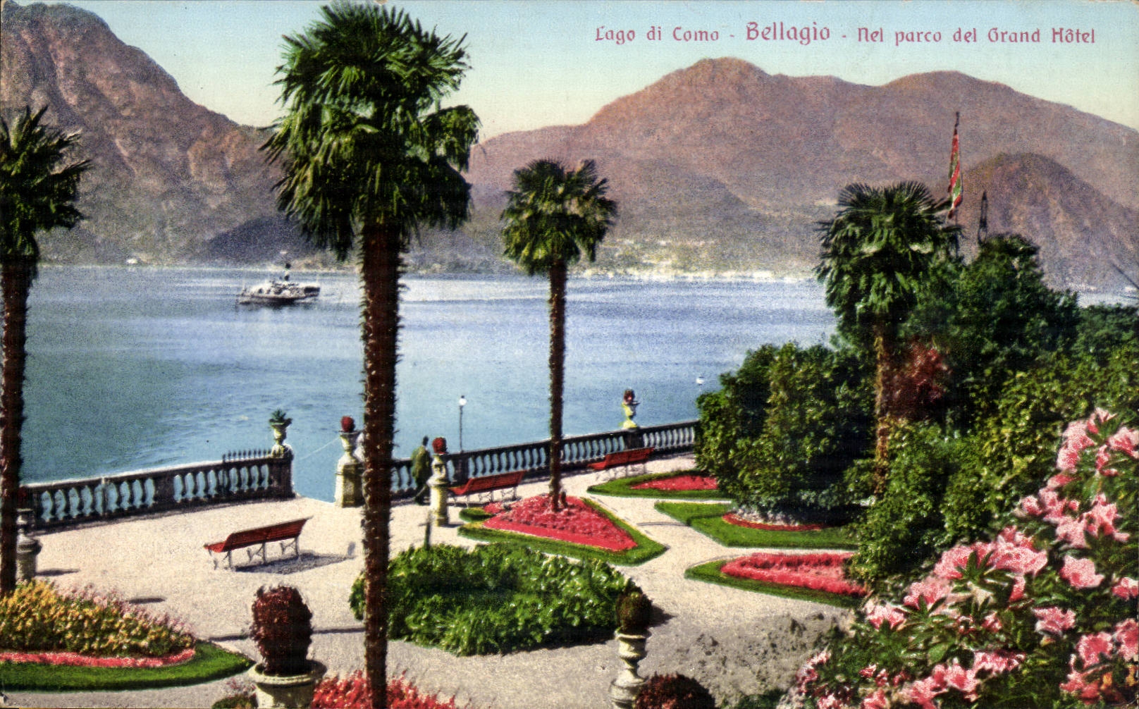 CPA Italie Italie Lago di Como Bellagio Nei parco del Grand Hotel