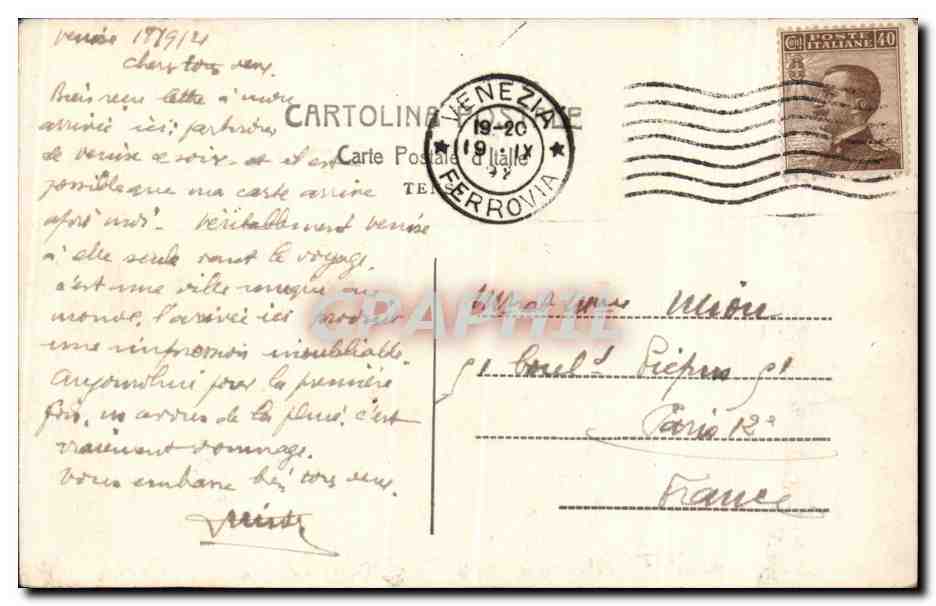CPA Italie Italie Venezia Il Molo — Rückseite