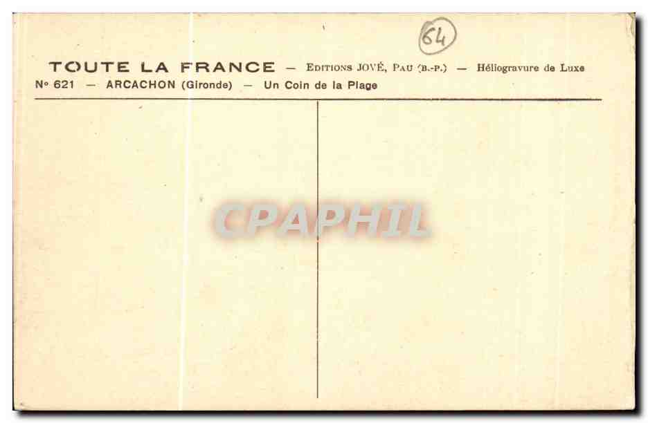 CPA Arcachon Un coin de la plage — Rückseite
