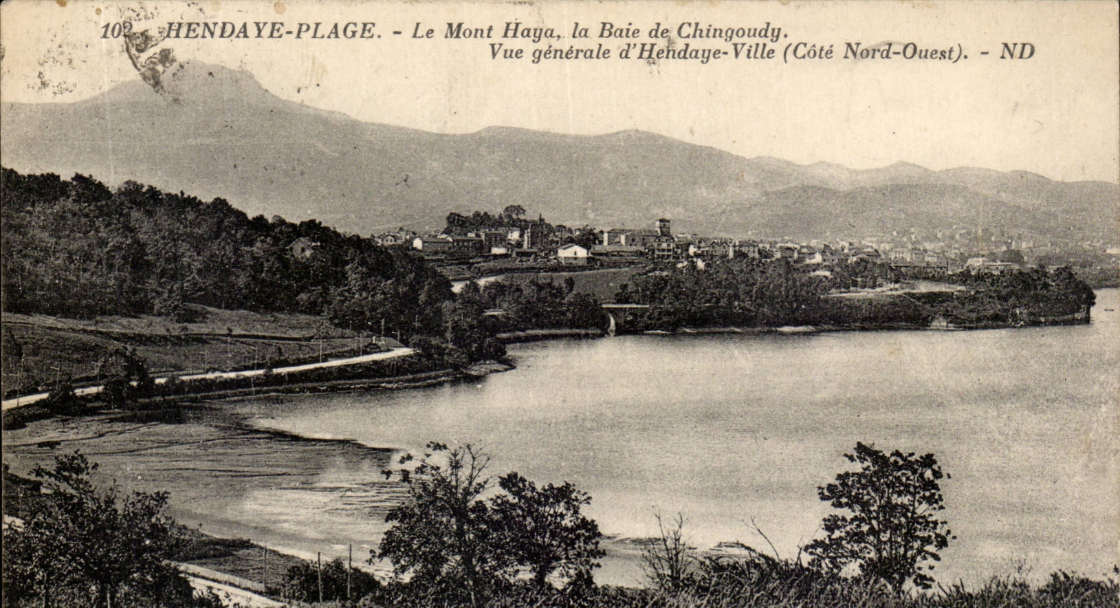 CPA Hendaye Plage Le Mont Haya la baie de Chingoudy Vue generale d'Hendaye ville 