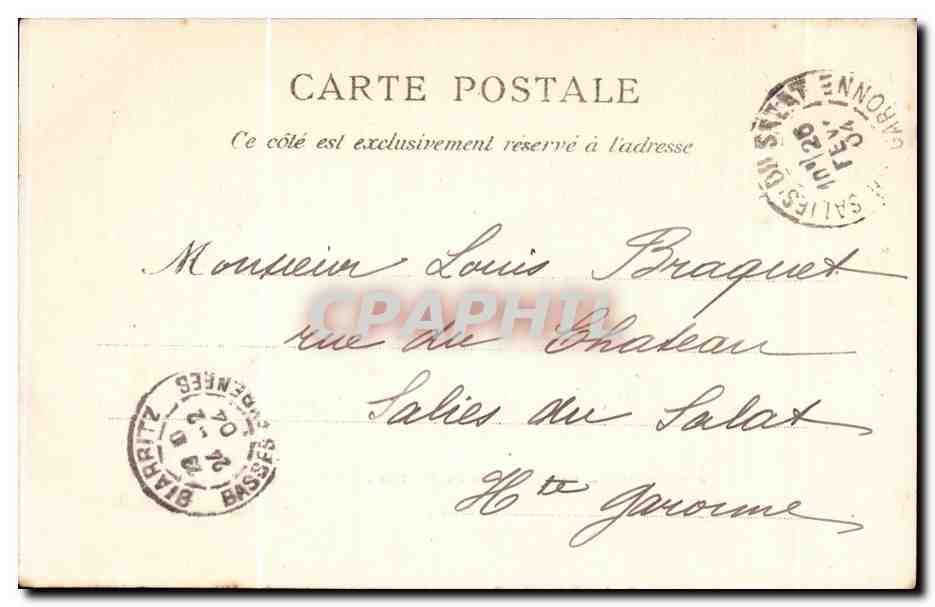 CPA Biarritz Vue generale du rocher de la vierge — Verso