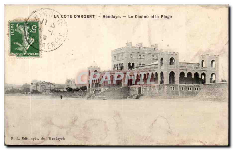 CPA Hendaye Le casino et la plage