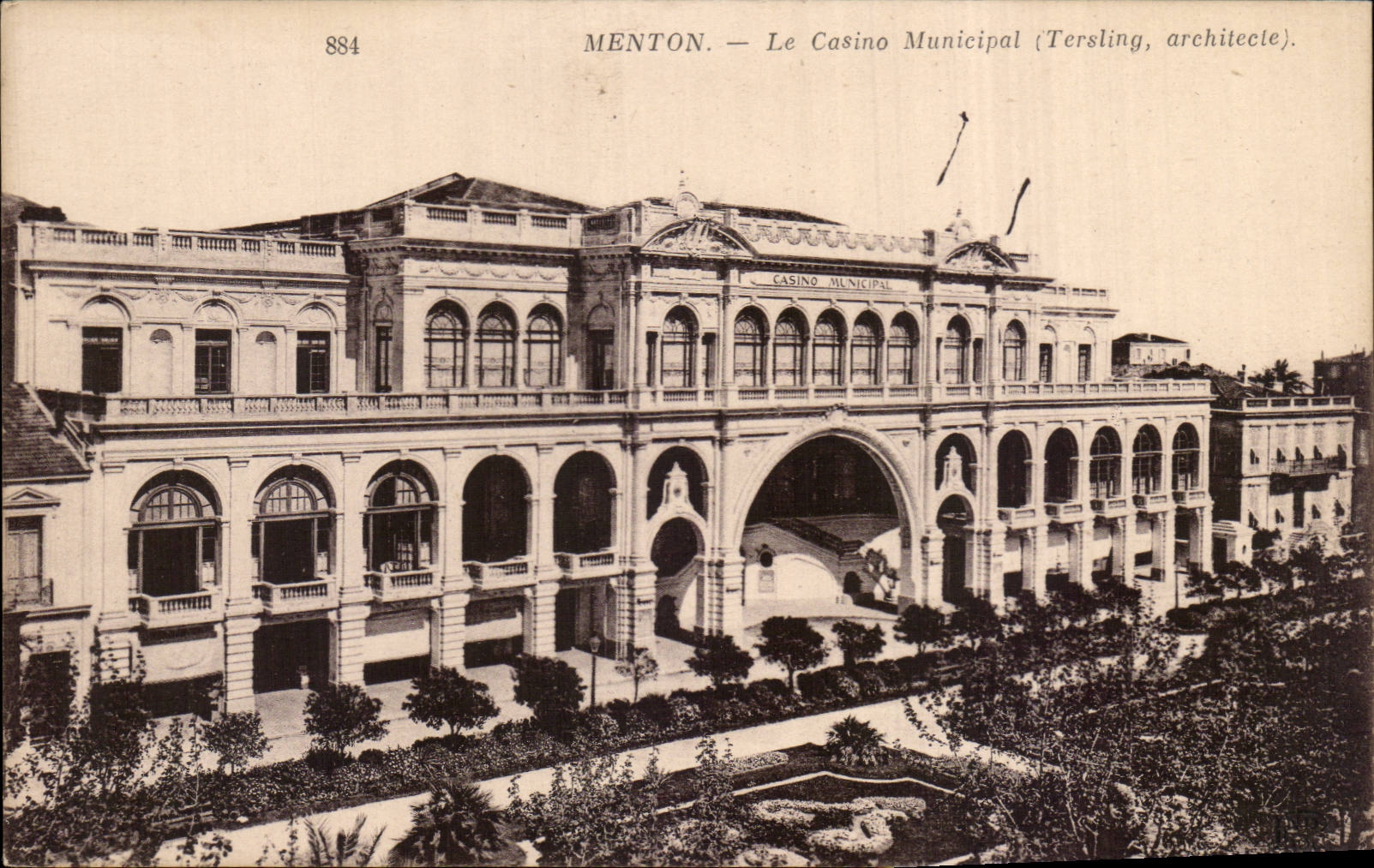 CPA Paris Menton le casino municipal (Tersling)