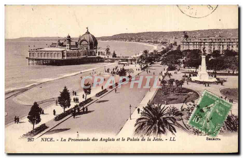 CPA Nice la promenade des Angalis et le palais de la jetee