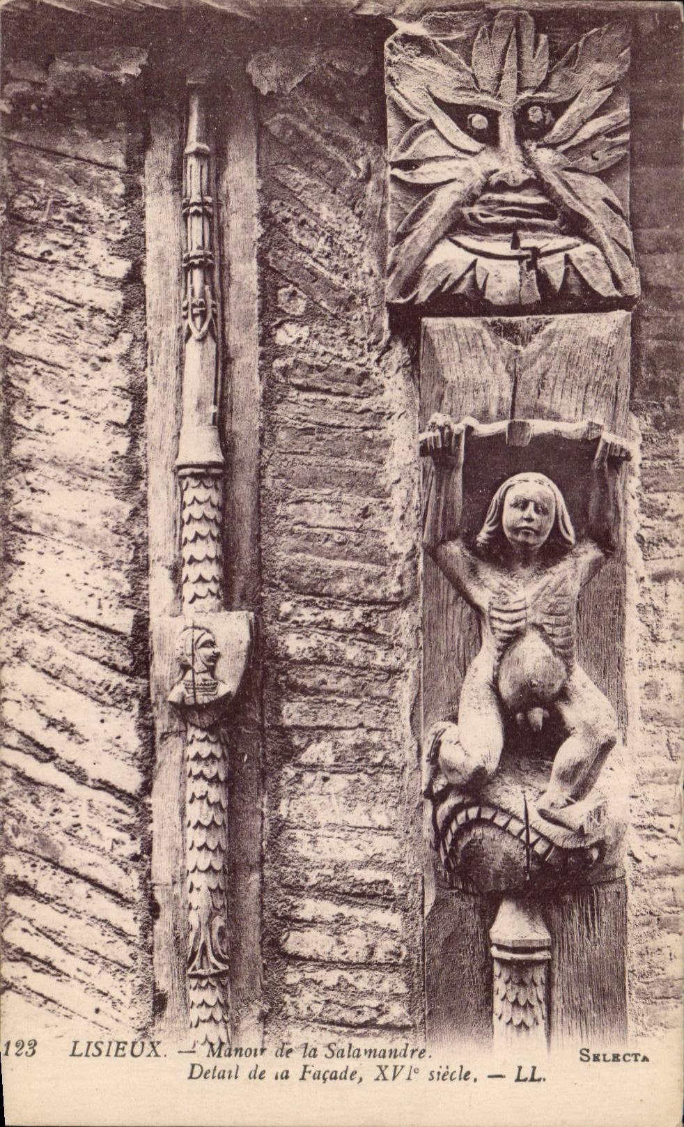 Lisieux — Détail de la façade de la Salamandre, XVIe siècle — Selecta