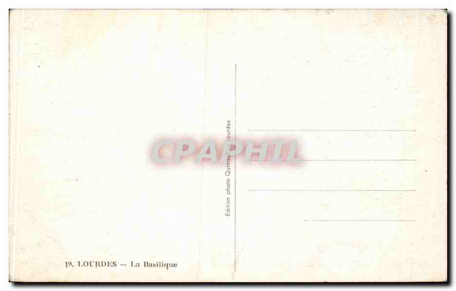 CPA Lourdes Basilique — Verso