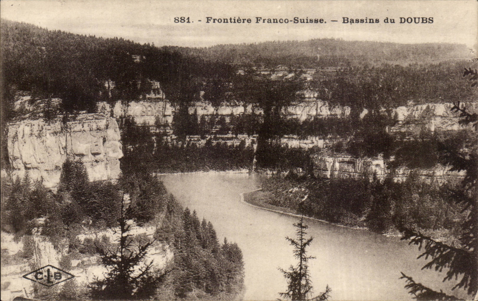 Grenze Frankreich-Schweiz — Bassins du DOUBS — C.L.B. n°881