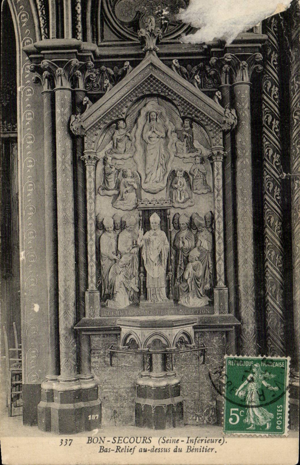 CPA Bon-SEcours Bas relief au dessus du Benitier